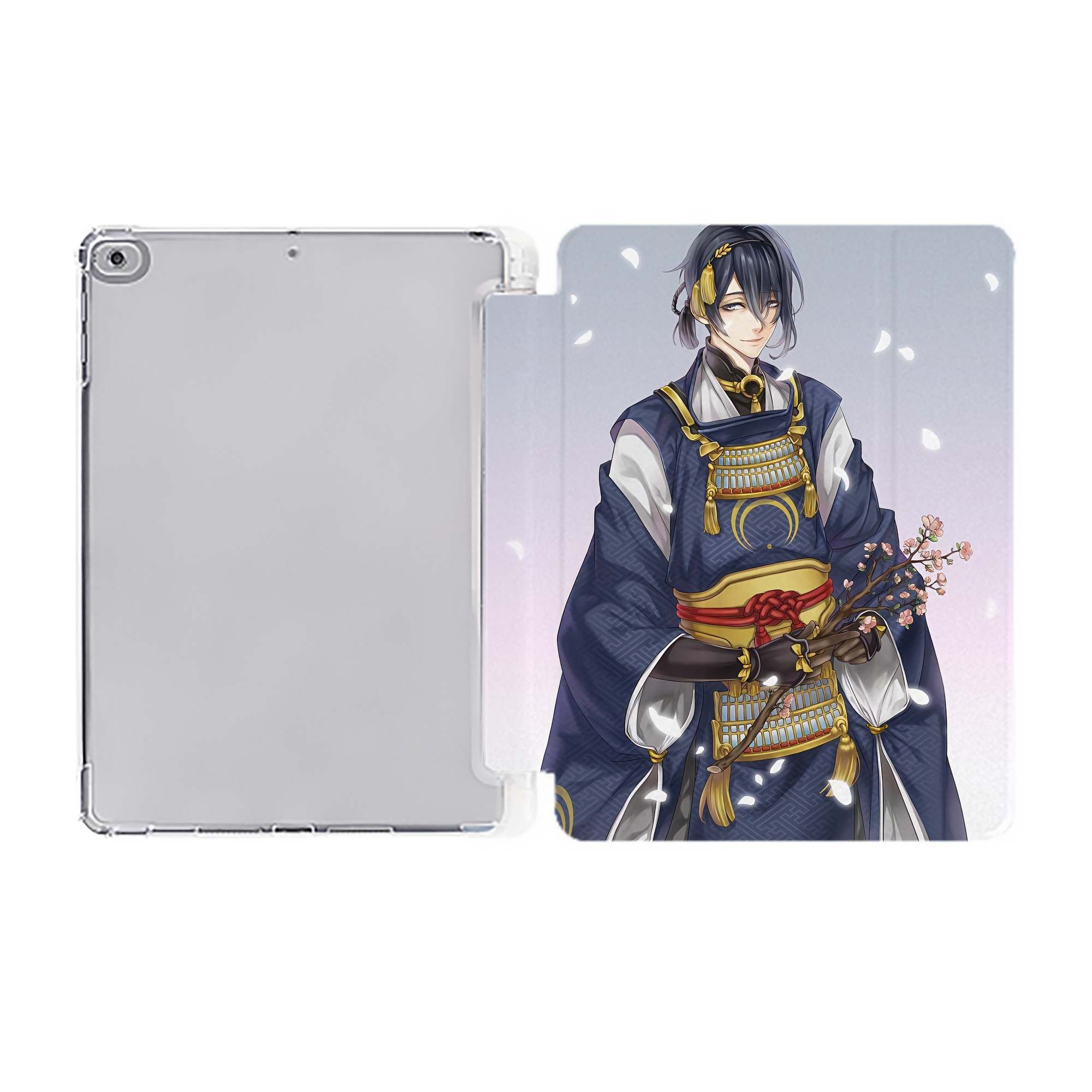（画像用） 刀剣乱舞 Touken Ranbu IPad ケース ペン収納付き 三つ折りスタンド PUレザー×シリコン 対応機種9.5/10.5/10.9インチ